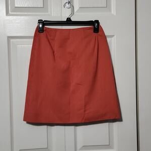Vintage Barry Bricken Red White‎ & Tan Striped Mini Skirt Size 2 Zip Back Lined